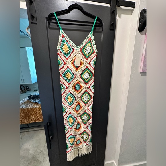 Vici Collection Beach Ready Crochet Coverup Dress. New with tags. Size L. - Picture 9 of 11